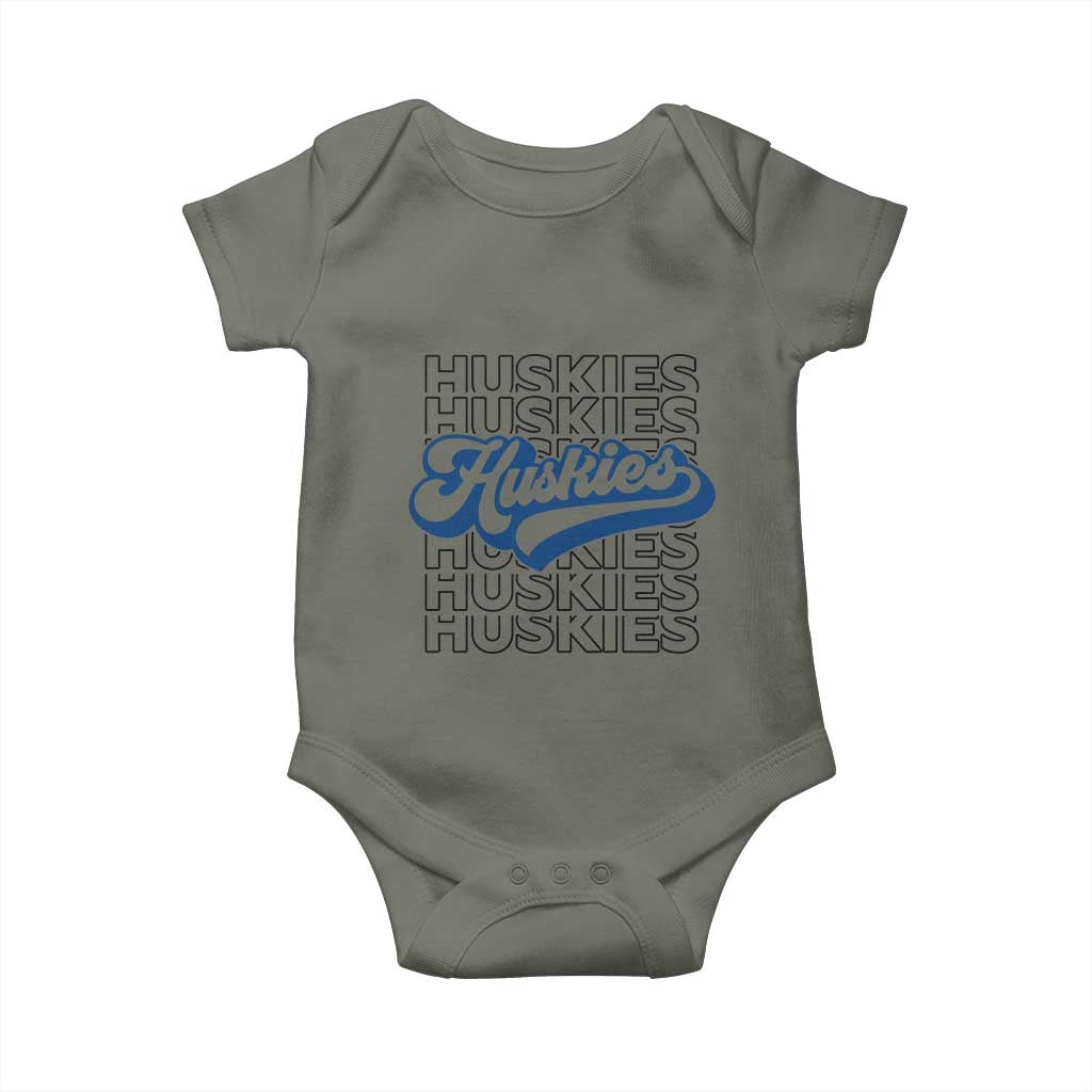 Proud Siberian Husky Fan Baby Onesie Sports Dog Lover TS12 Military Green Print Your Wear