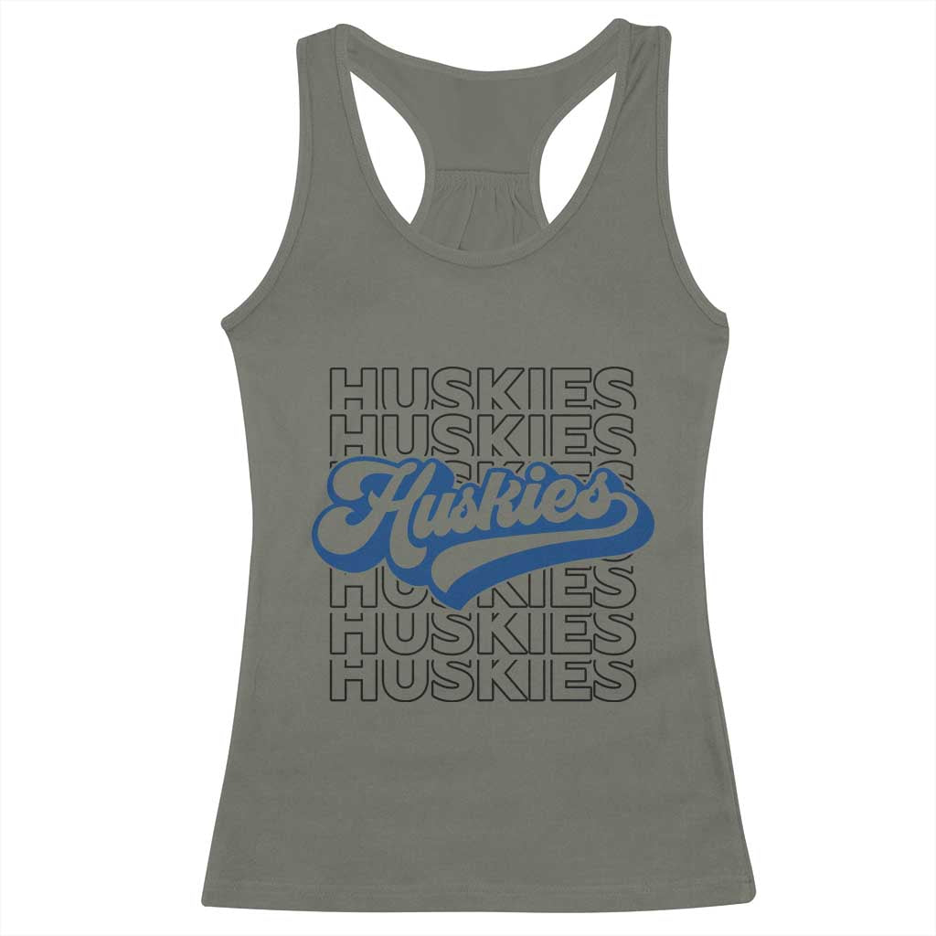 Proud Siberian Husky Fan Racerback Tank Top Sports Dog Lover TS12 Military Green Print Your Wear