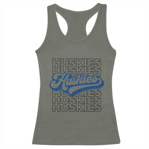 Proud Siberian Husky Fan Racerback Tank Top Sports Dog Lover TS12 Military Green Print Your Wear