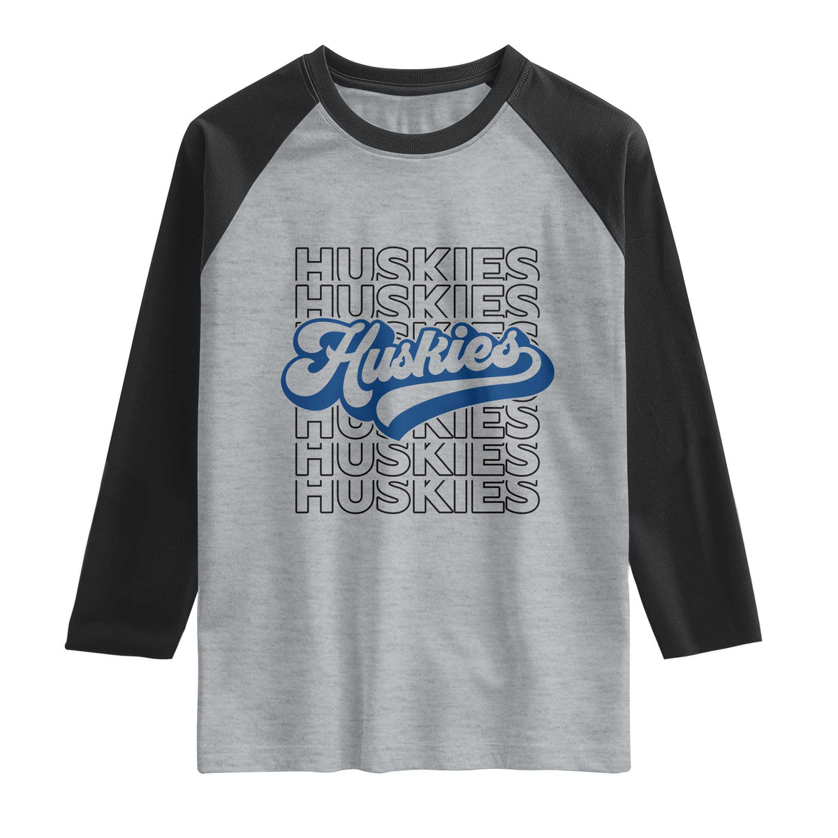 Proud Siberian Husky Fan Raglan Shirt Sports Dog Lover TS12 Heather Gray Black Print Your Wear