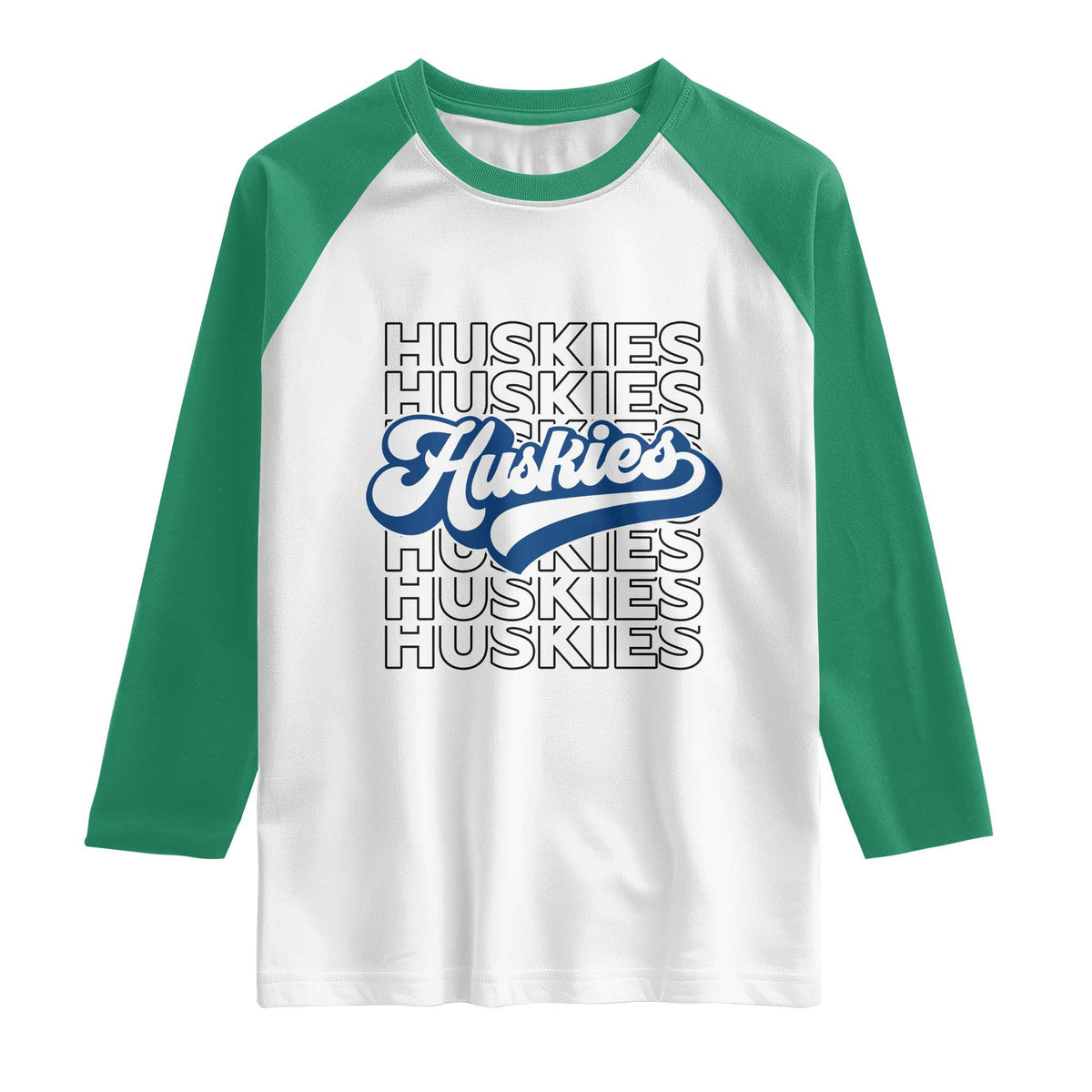 Proud Siberian Husky Fan Raglan Shirt Sports Dog Lover TS12 White Kelly Green Print Your Wear