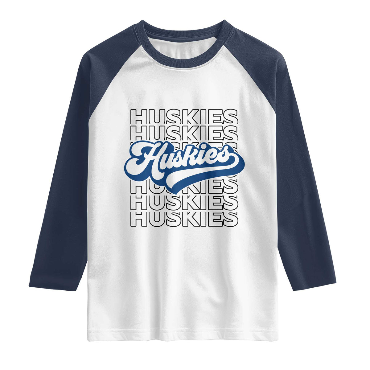 Proud Siberian Husky Fan Raglan Shirt Sports Dog Lover TS12 White Navy Print Your Wear