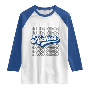 Proud Siberian Husky Fan Raglan Shirt Sports Dog Lover TS12 White Royal Print Your Wear