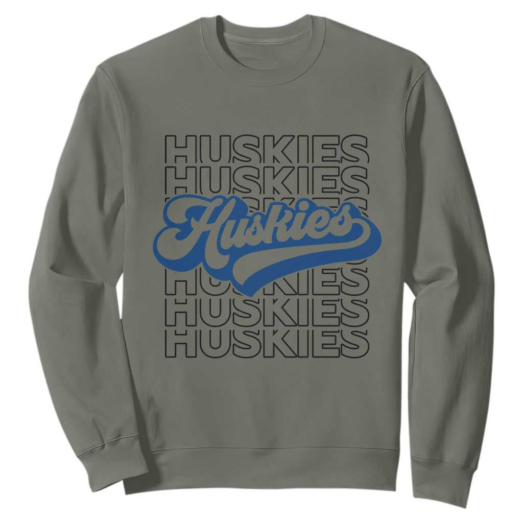 Proud Siberian Husky Fan Sweatshirt Sports Dog Lover TS12 Military Green Print Your Wear