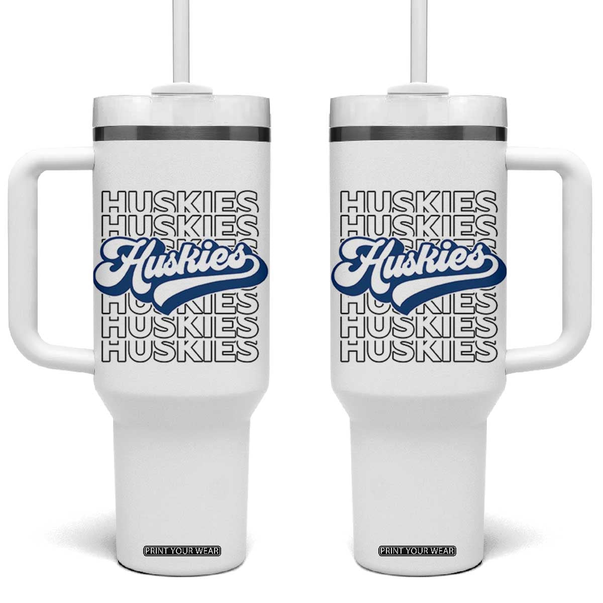 Proud Siberian Husky Fan Tumbler With Handle Sports Dog Lover TS12 One Size: 40 oz White Print Your Wear