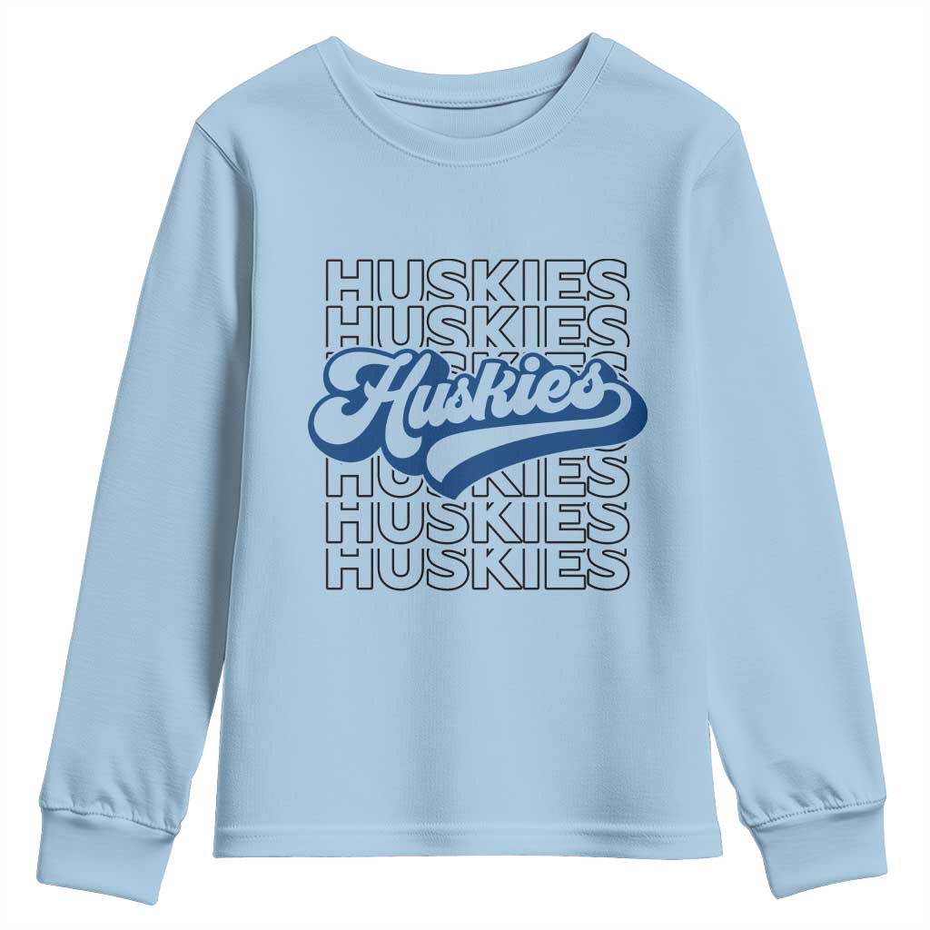Proud Siberian Husky Fan Youth Sweatshirt Sports Dog Lover TS12 Light Blue Print Your Wear
