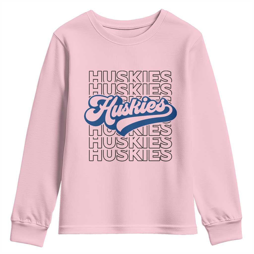 Proud Siberian Husky Fan Youth Sweatshirt Sports Dog Lover TS12 Light Pink Print Your Wear