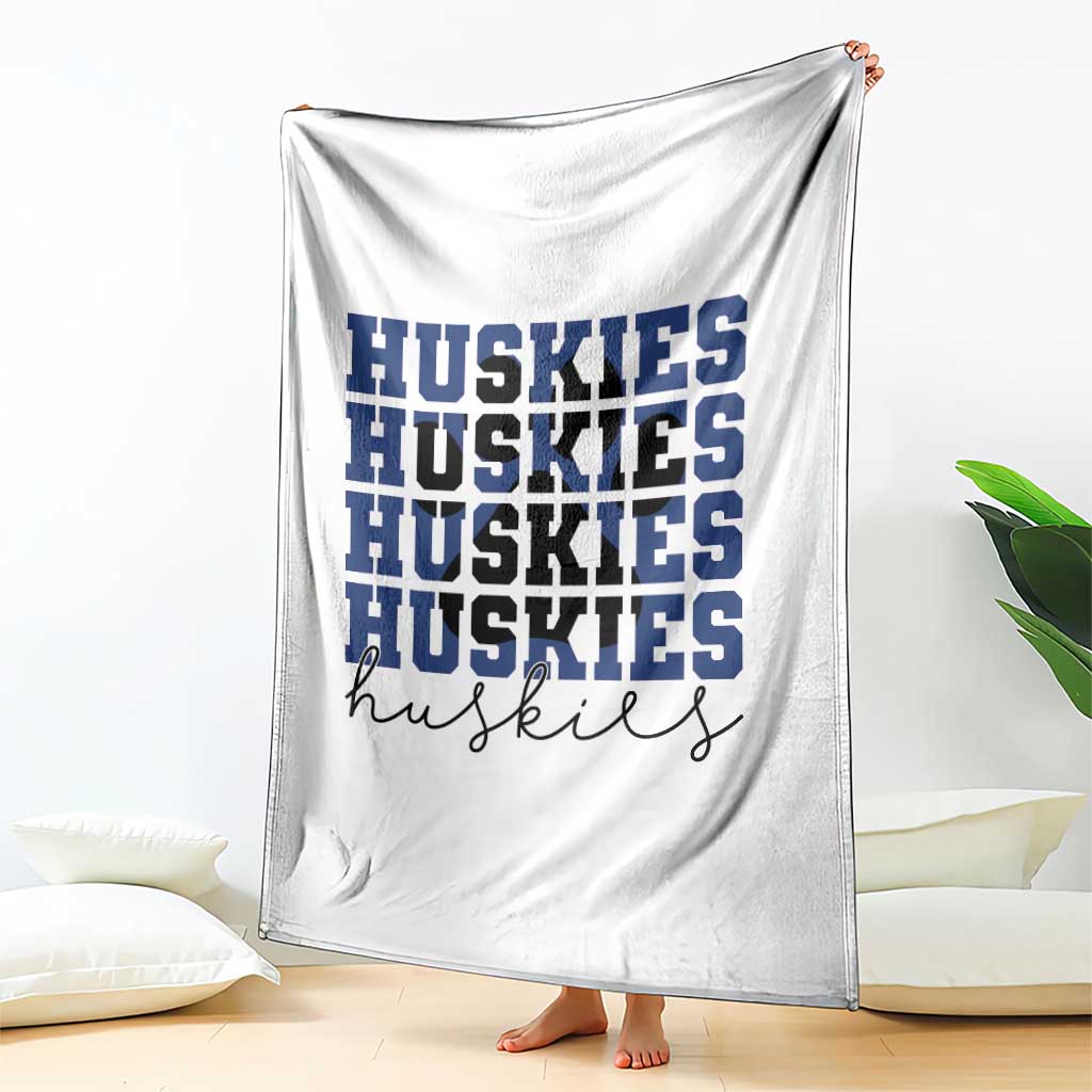 Husky Fan Paw Inset Throw Blanket Team Pride School Spirit TS12 Print Your Wear