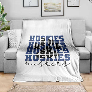 Husky Fan Paw Inset Throw Blanket Team Pride School Spirit TS12 Print Your Wear