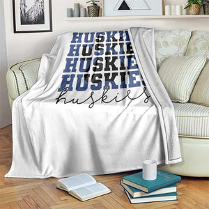 Husky Fan Paw Inset Throw Blanket Team Pride School Spirit TS12 Print Your Wear