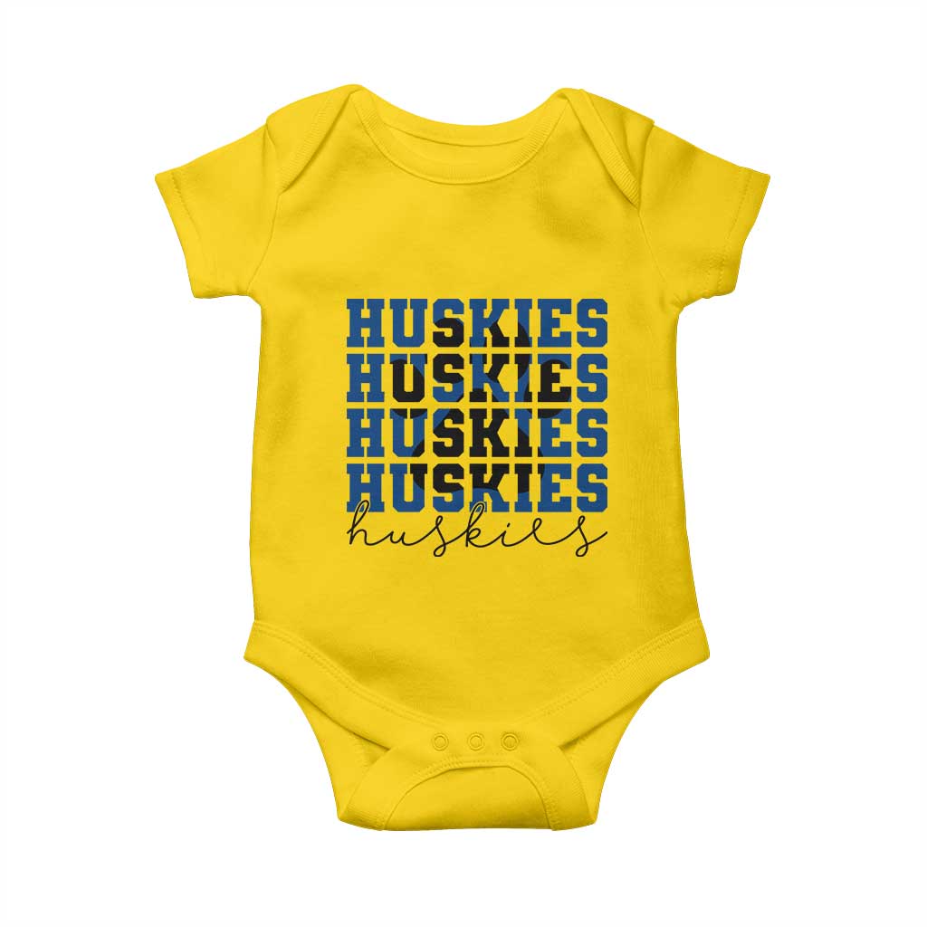 Husky Fan Paw Inset Baby Onesie Team Pride School Spirit TS12 Daisy Print Your Wear