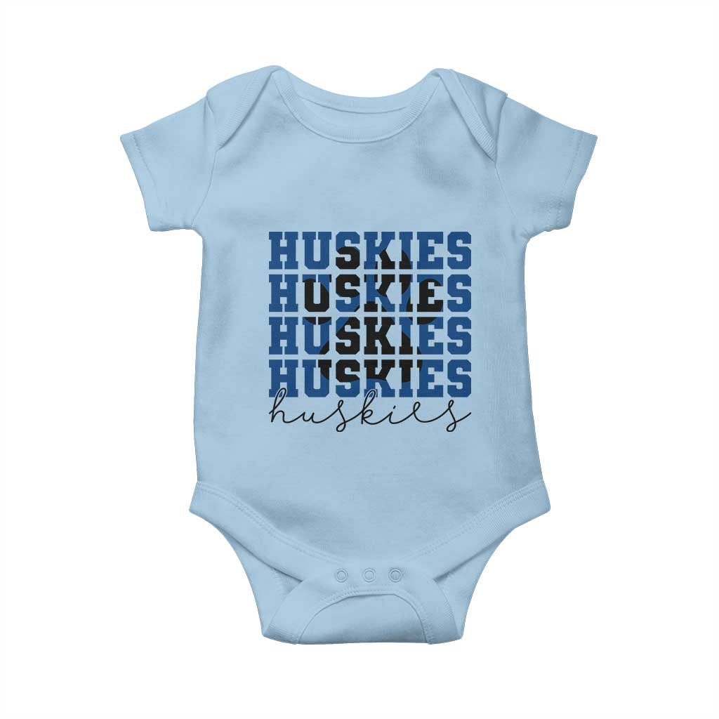 Husky Fan Paw Inset Baby Onesie Team Pride School Spirit TS12 Light Blue Print Your Wear