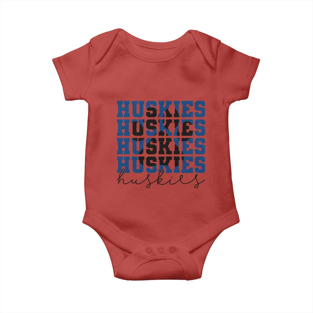 Husky Fan Paw Inset Baby Onesie Team Pride School Spirit TS12 Red Print Your Wear