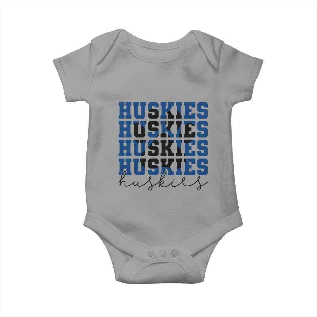 Husky Fan Paw Inset Baby Onesie Team Pride School Spirit TS12 Sport Gray Print Your Wear