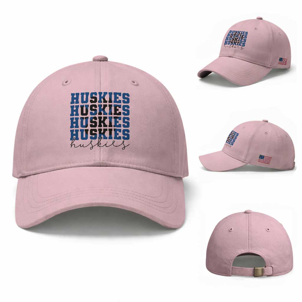 Husky Fan Paw Inset Baseball Cap Team Pride School Spirit TS12 Baseball Cap Universal Fit Light Pink Print Your Wear