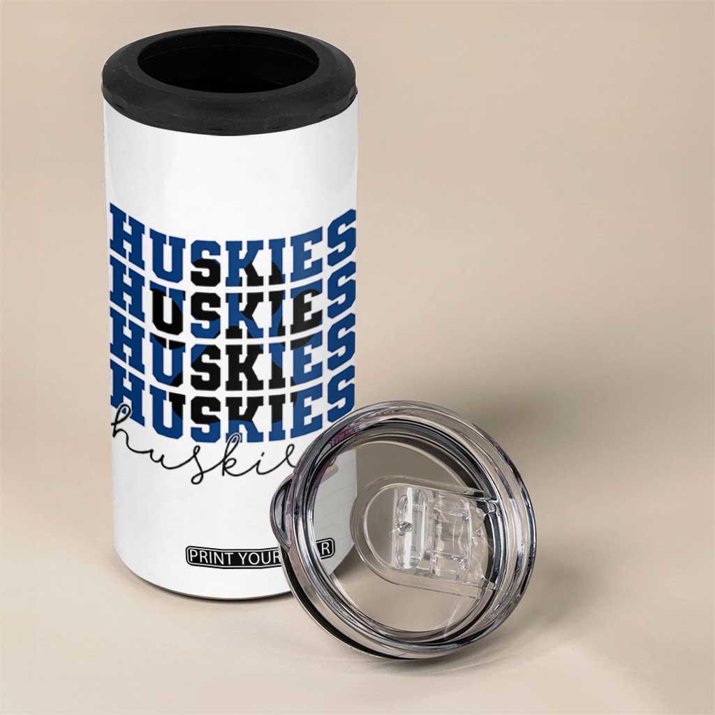 Husky Fan Paw Inset 4 in 1 Can Cooler Tumbler Team Pride School Spirit TS12 Print Your Wear