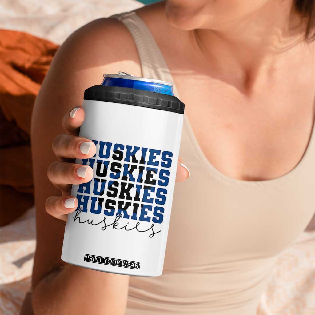 Husky Fan Paw Inset 4 in 1 Can Cooler Tumbler Team Pride School Spirit TS12 Print Your Wear