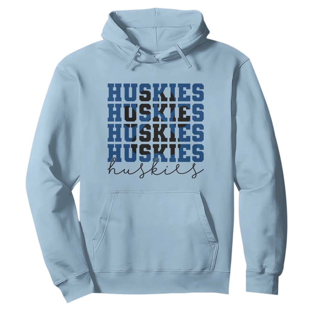 Husky Fan Paw Inset Hoodie Team Pride School Spirit TS12 Light Blue Print Your Wear