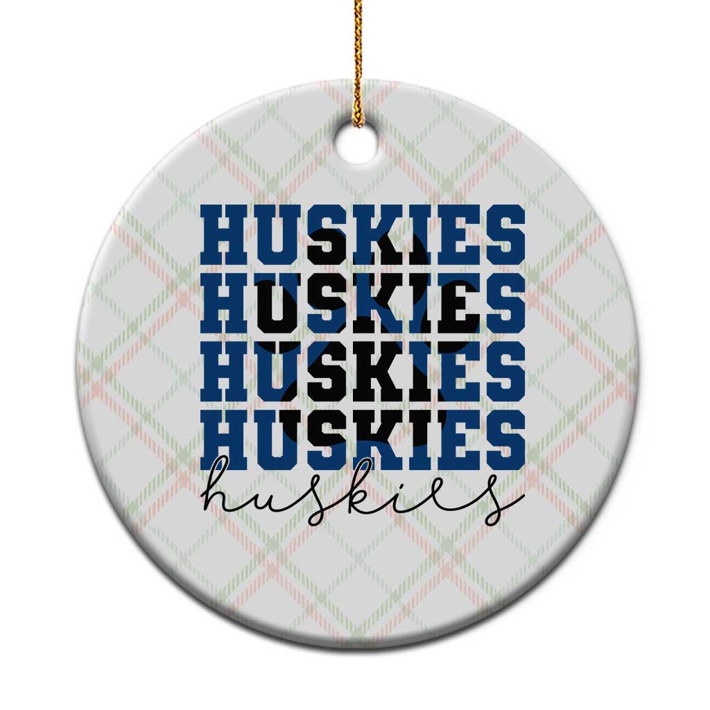 Husky Fan Paw Inset Ceramic Ornament Team Pride School Spirit TS12 1pc Christmas Plaid Print Your Wear