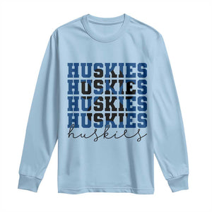 Husky Fan Paw Inset Long Sleeve Shirt Team Pride School Spirit TS12 Light Blue Print Your Wear