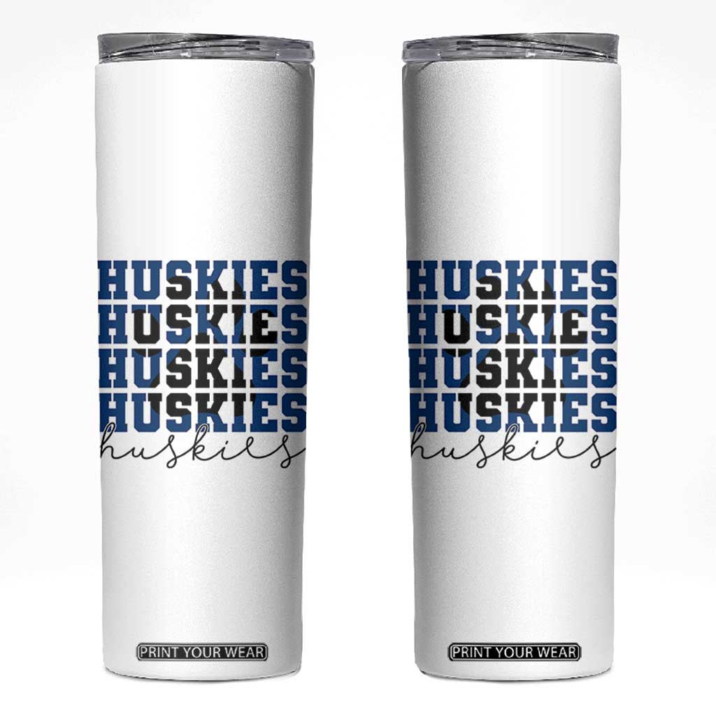Husky Fan Paw Inset Skinny Tumbler Team Pride School Spirit TS12 White Print Your Wear