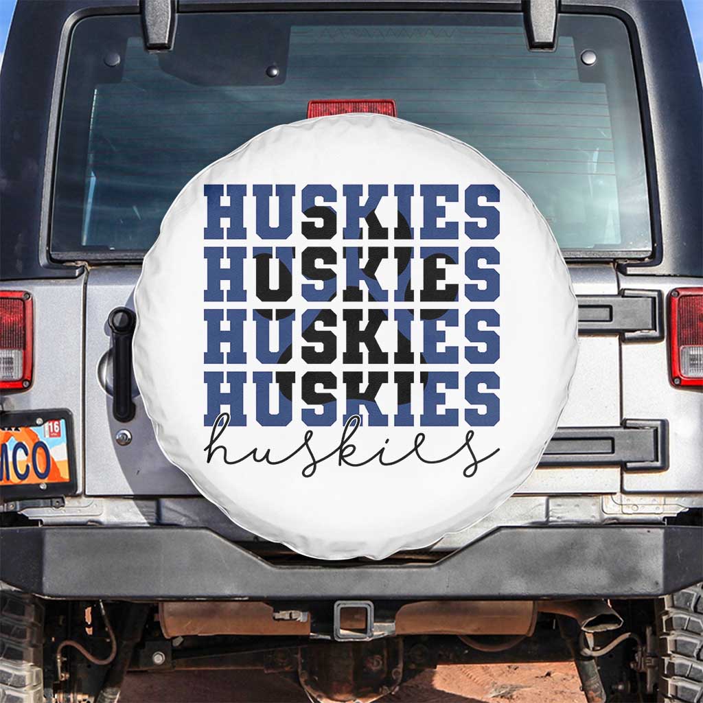 Husky Fan Paw Inset Spare Tire Cover Team Pride School Spirit TS12 No hole White Print Your Wear