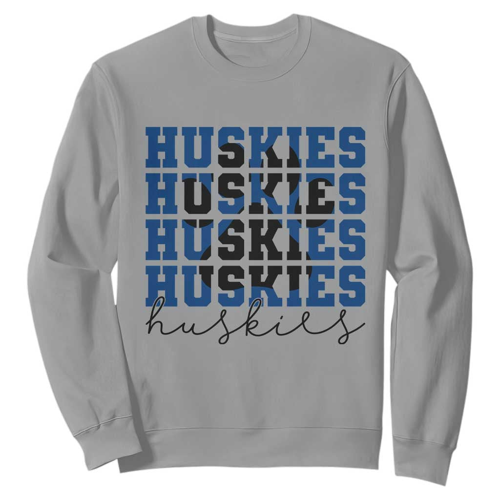 Husky Fan Paw Inset Sweatshirt Team Pride School Spirit TS12 Sport Gray Print Your Wear