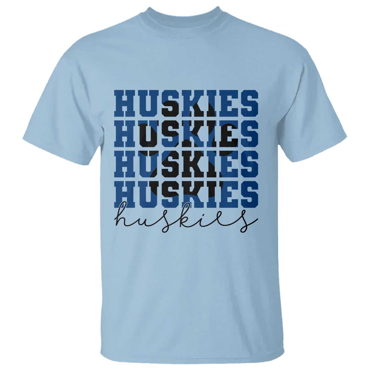 Husky Fan Paw Inset T Shirt Team Pride School Spirit TS12 Light Blue Print Your Wear