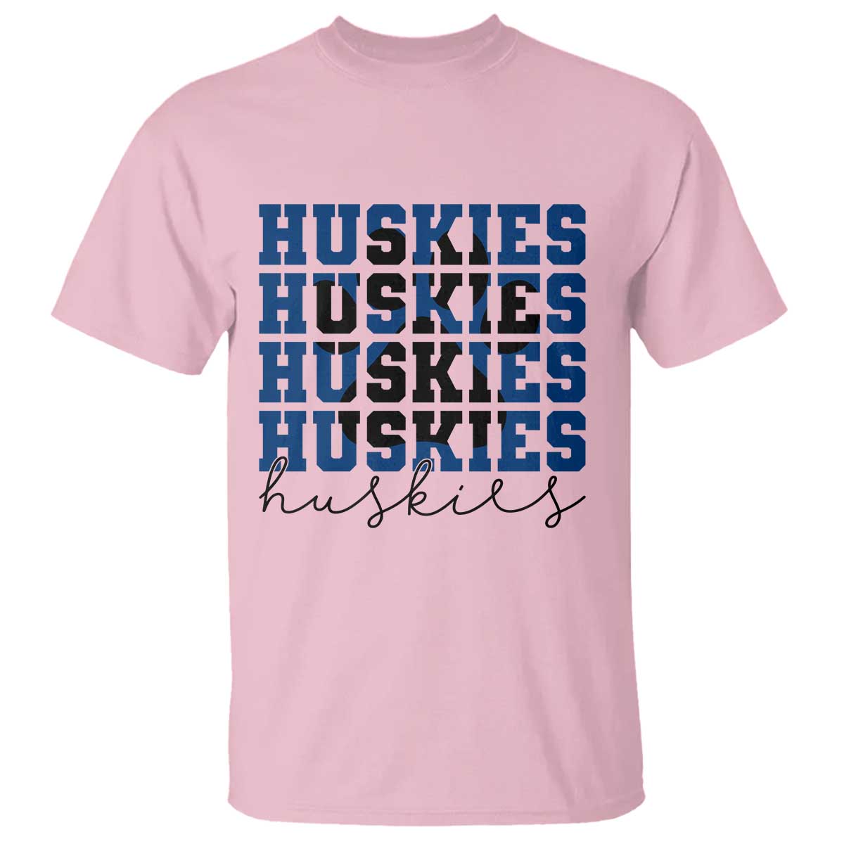 Husky Fan Paw Inset T Shirt Team Pride School Spirit TS12 Light Pink Print Your Wear