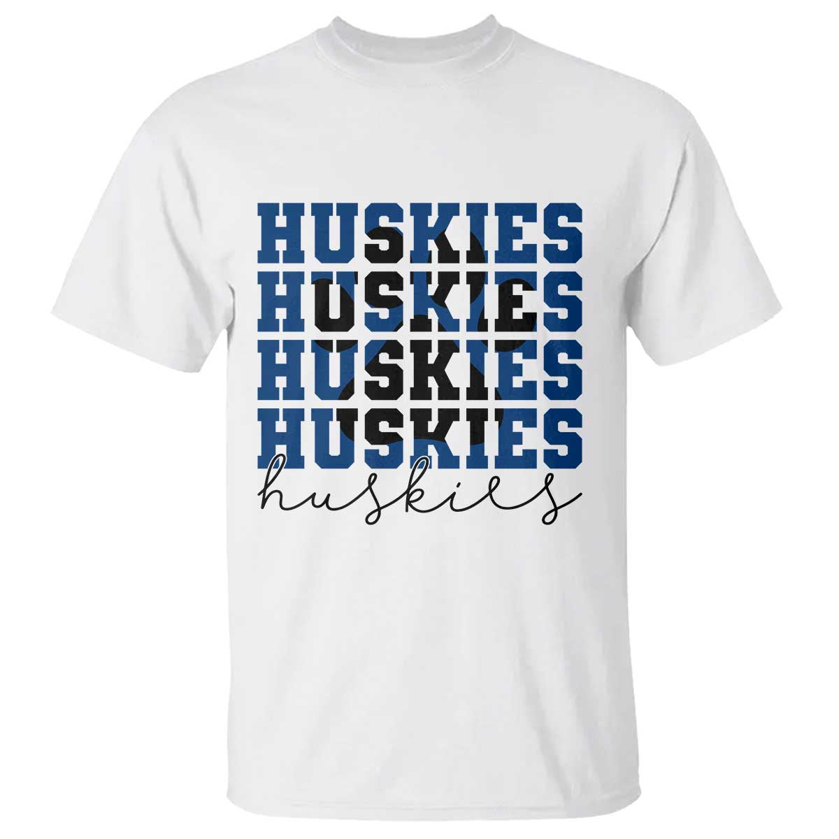Husky Fan Paw Inset T Shirt Team Pride School Spirit TS12 White Print Your Wear