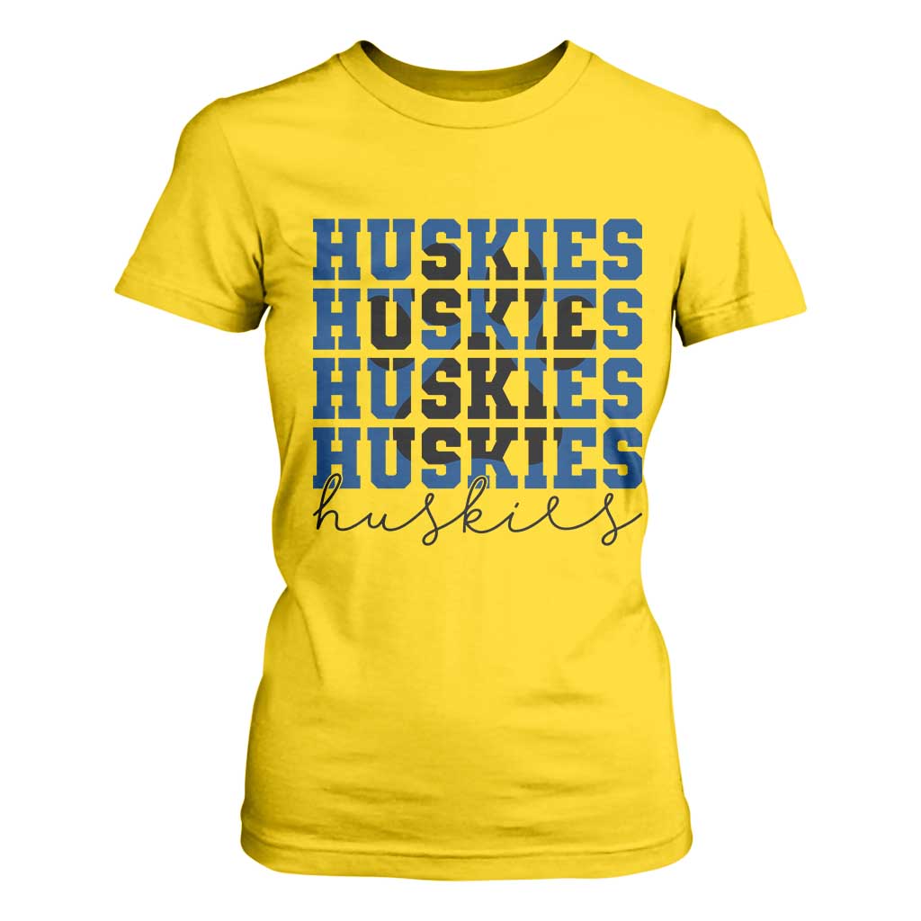 Husky Fan Paw Inset T Shirt For Women Team Pride School Spirit TS12 Daisy Print Your Wear