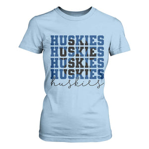 Husky Fan Paw Inset T Shirt For Women Team Pride School Spirit TS12 Light Blue Print Your Wear