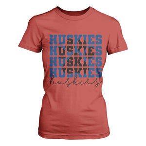 Husky Fan Paw Inset T Shirt For Women Team Pride School Spirit TS12 Red Print Your Wear