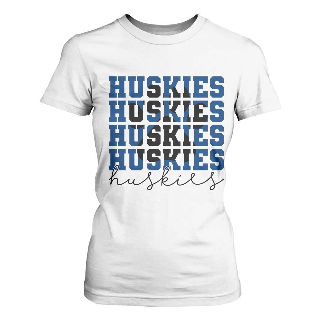 Husky Fan Paw Inset T Shirt For Women Team Pride School Spirit TS12 White Print Your Wear