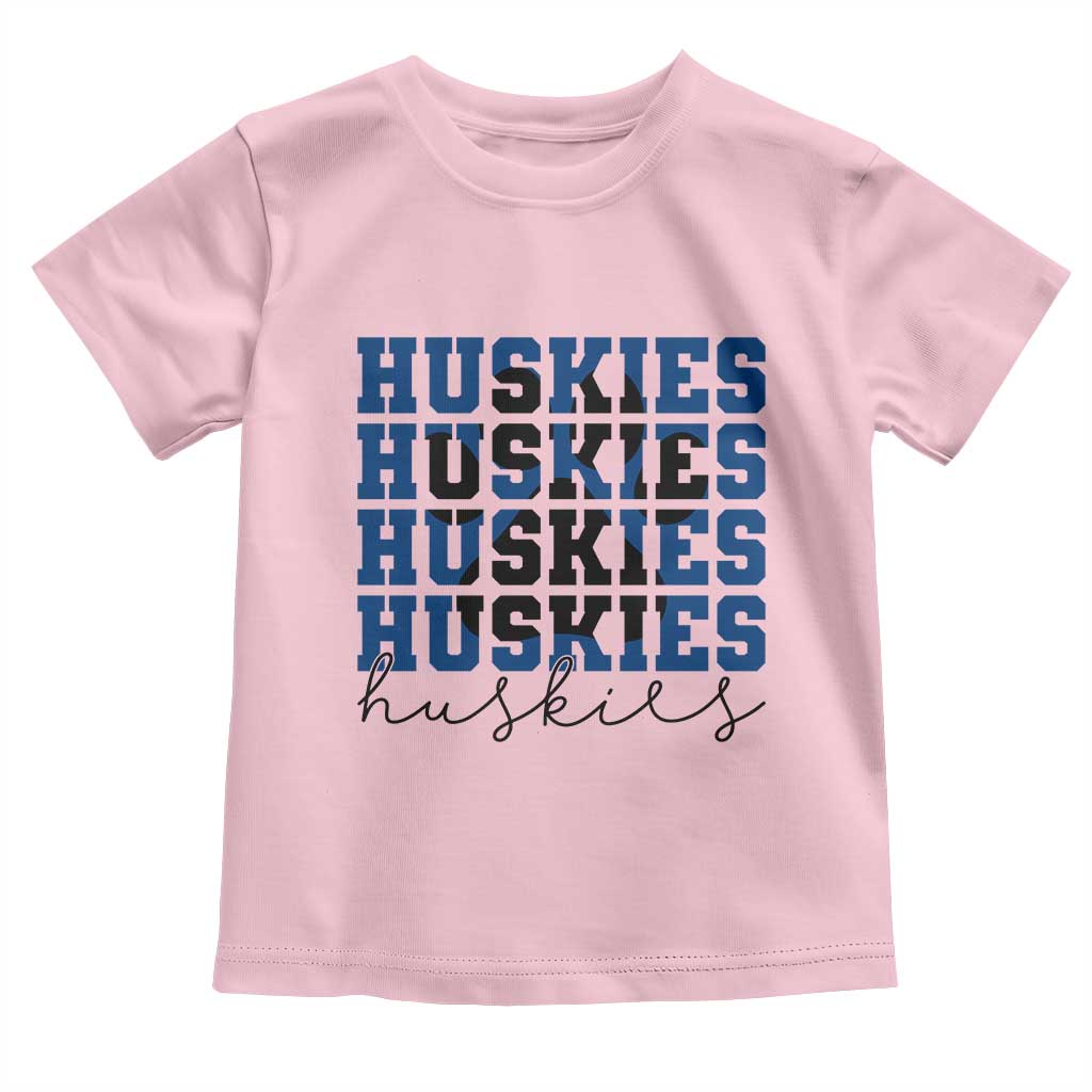 Husky Fan Paw Inset Toddler T Shirt Team Pride School Spirit TS12 Light Pink Print Your Wear