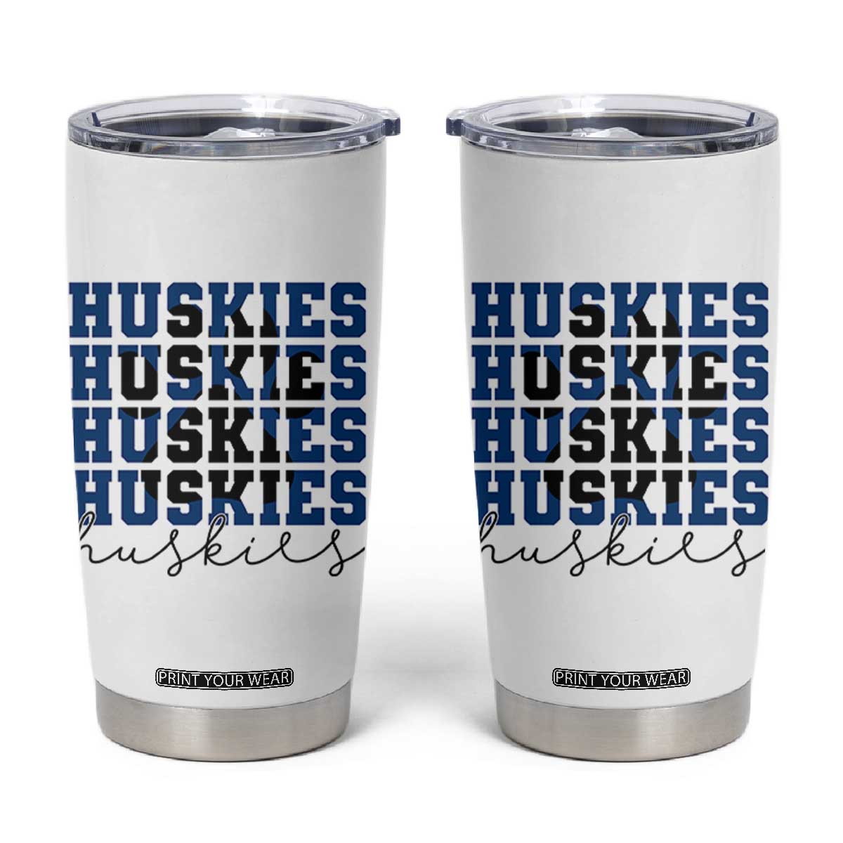Husky Fan Paw Inset Tumbler Cup Team Pride School Spirit TS12 White Print Your Wear