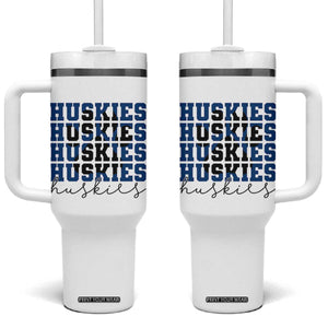 Husky Fan Paw Inset Tumbler With Handle Team Pride School Spirit TS12 One Size: 40 oz White Print Your Wear