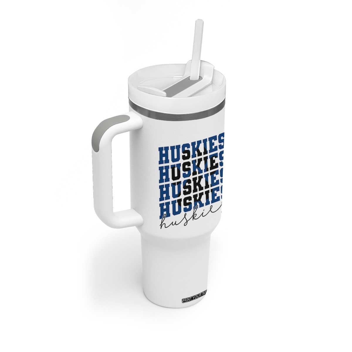 Husky Fan Paw Inset Tumbler With Handle Team Pride School Spirit TS12 Print Your Wear