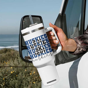 Husky Fan Paw Inset Tumbler With Handle Team Pride School Spirit TS12 Print Your Wear