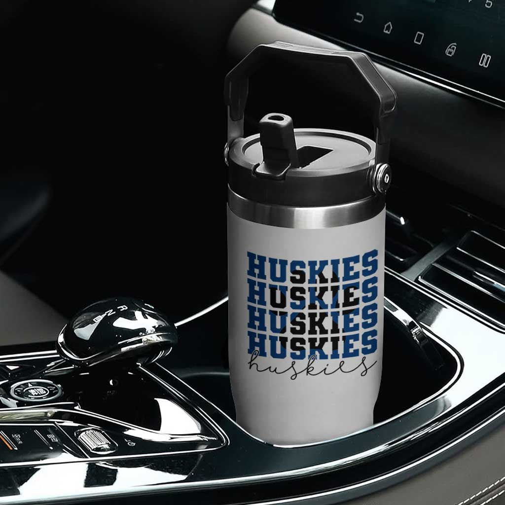 Husky Fan Paw Inset Flip Straw Tumbler Team Pride School Spirit TS12 Print Your Wear