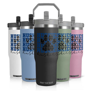 Husky Fan Paw Inset Flip Straw Tumbler Team Pride School Spirit TS12 Print Your Wear