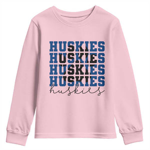 Husky Fan Paw Inset Youth Sweatshirt Team Pride School Spirit TS12 Light Pink Print Your Wear