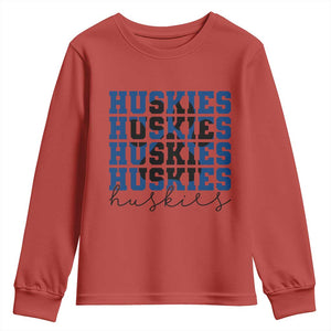 Husky Fan Paw Inset Youth Sweatshirt Team Pride School Spirit TS12 Red Print Your Wear