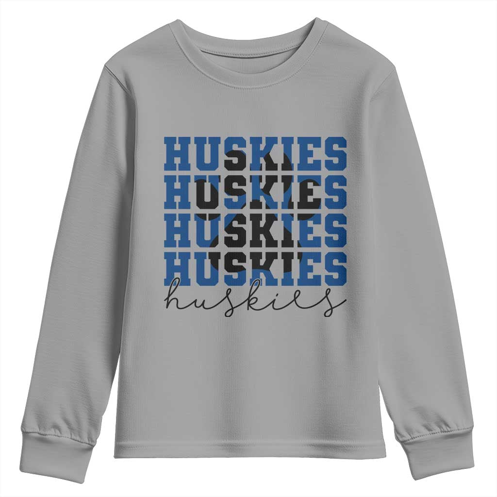Husky Fan Paw Inset Youth Sweatshirt Team Pride School Spirit TS12 Sport Gray Print Your Wear