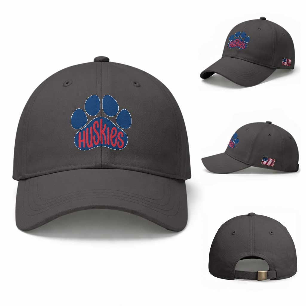 Siberian Husky Fan Paw Baseball Cap Sports Dog Lover TS12 Baseball Cap Universal Fit Dark Gray Print Your Wear