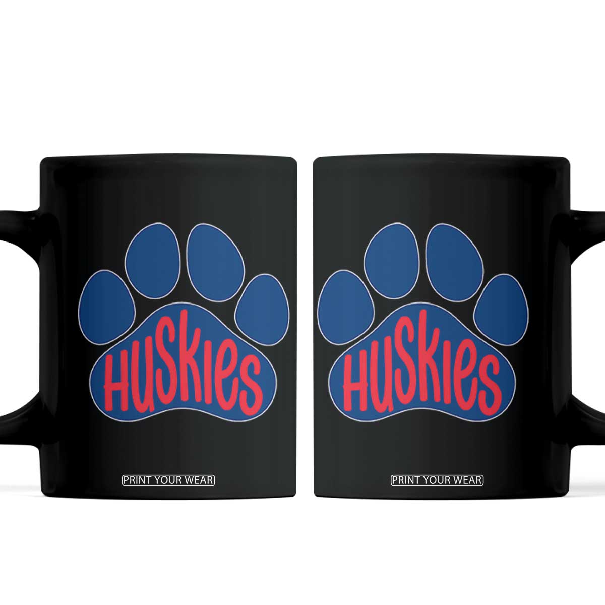 Siberian Husky Fan Paw Coffee Mug Sports Dog Lover TS12 Black Print Your Wear