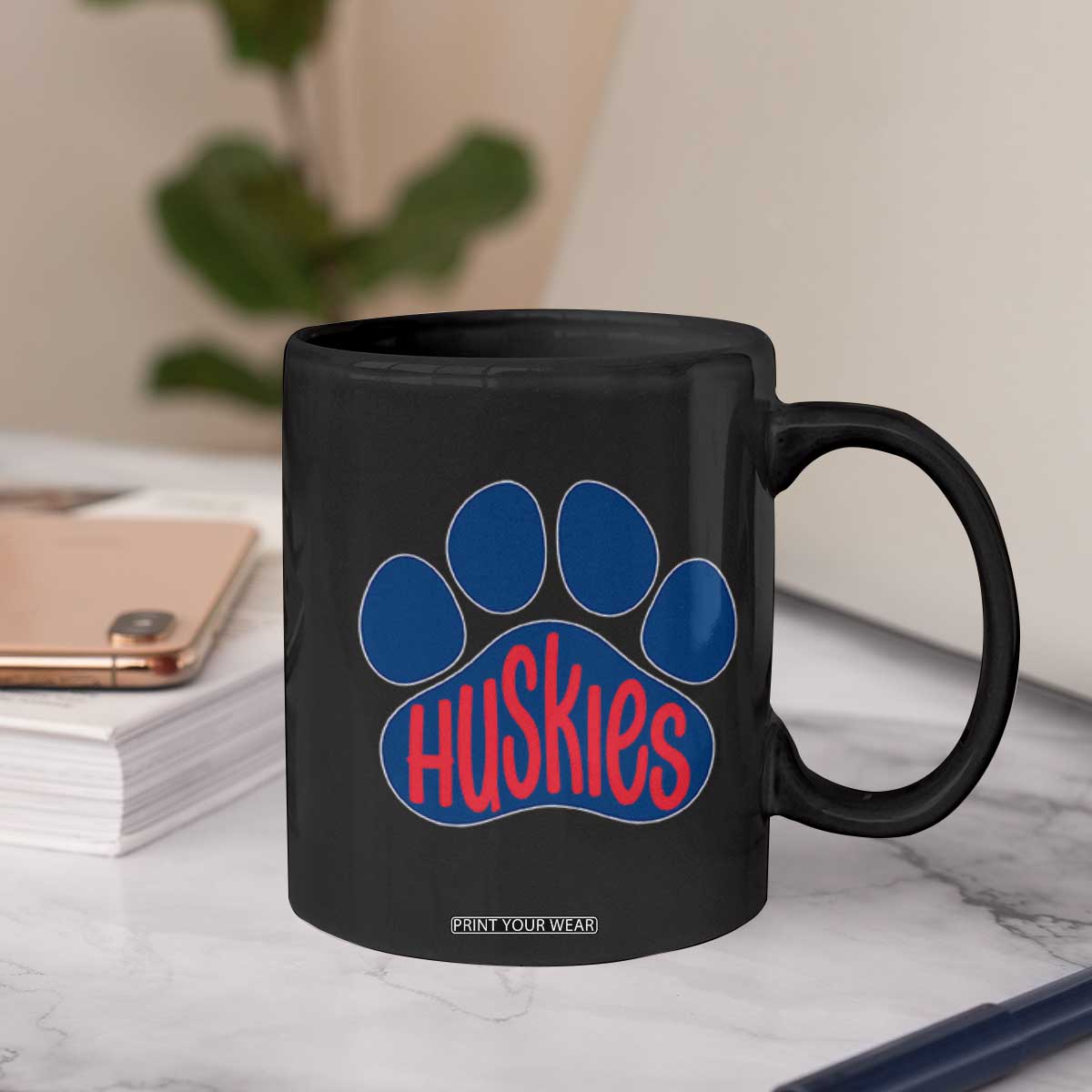 Siberian Husky Fan Paw Coffee Mug Sports Dog Lover TS12 Print Your Wear