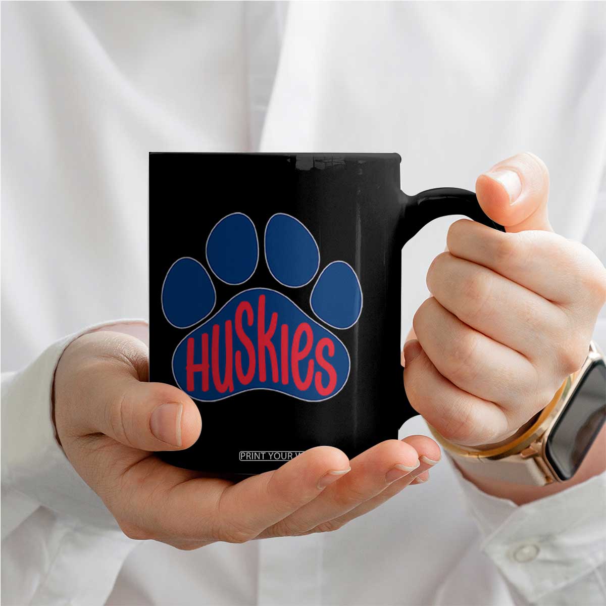 Siberian Husky Fan Paw Coffee Mug Sports Dog Lover TS12 Print Your Wear