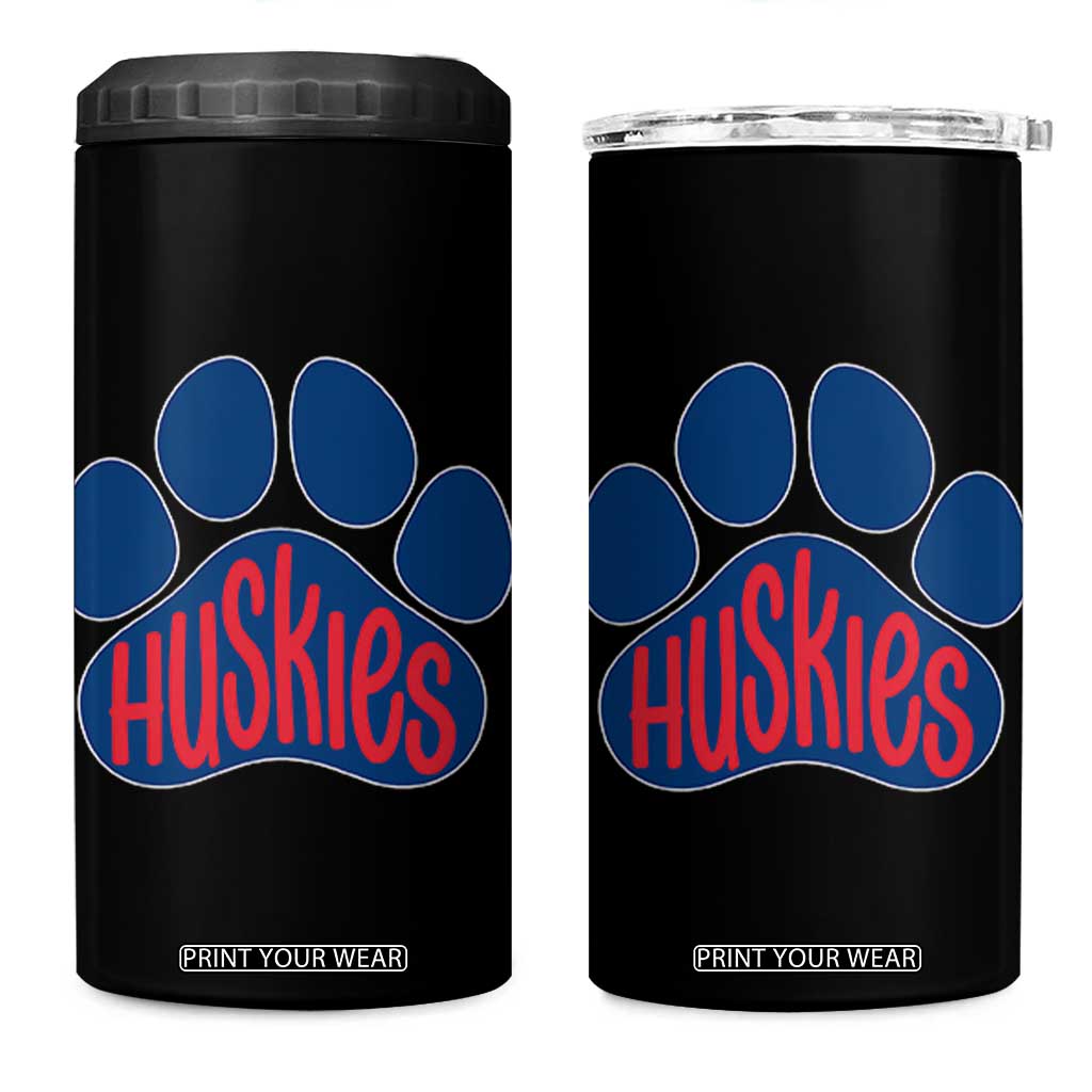 Siberian Husky Fan Paw 4 in 1 Can Cooler Tumbler Sports Dog Lover TS12 One Size: 16 oz Black Print Your Wear
