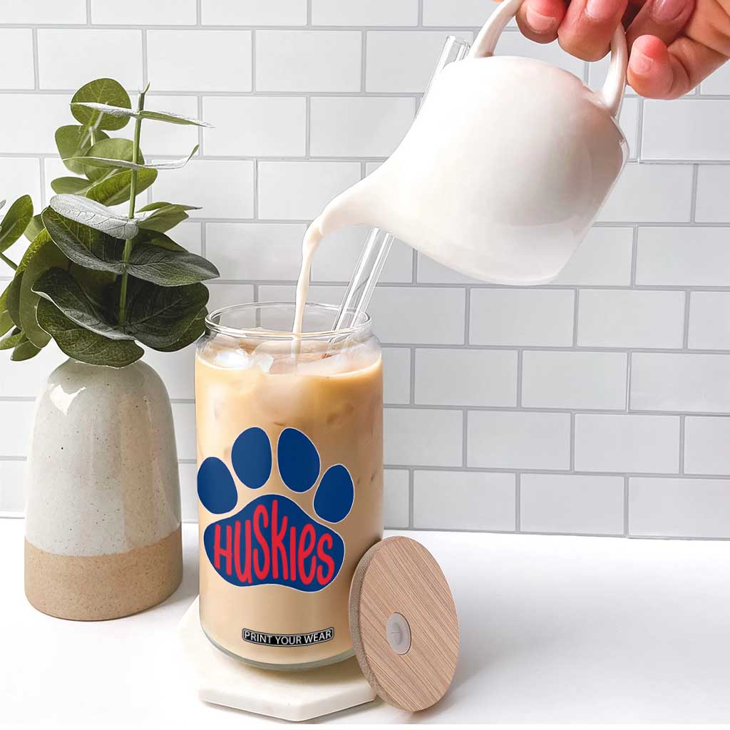 Siberian Husky Fan Paw Glass Can Sports Dog Lover TS12 Print Your Wear